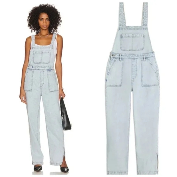 WeWoreWhat Slit Overalls Jumpsuit Jean Demim - Picture 1 of 9